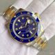 Knockoff Rolex Submariner 2-Tone Blue Dial Diamond Markers Watch (2)_th.jpg